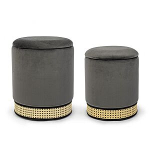 BIZZOTTO SET2 POUF CONTENITORE MILENA GRIGIO SC