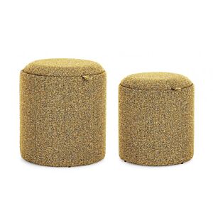 BIZZOTTO SET2 POUF C-CONT SASHA C-VASS SENAPE