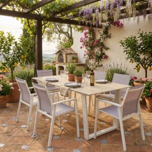 Tavolo da giardino WARREN 160 × 90 bianco