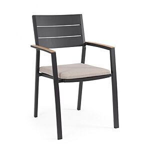 BIZZOTTO Sedia da giardino ZELMAR antracite YK13 con cuscino