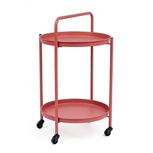 BIZZOTTO Carrello da servizio con vassoio AUSTIN TWIN – terracotta D44,5 H70