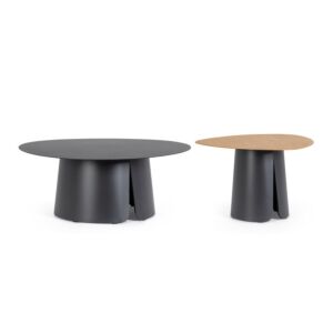 BIZZOTTO set di due tavoli HAYDEN colore antracite
