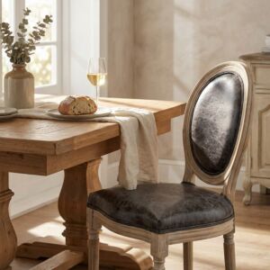SEDIA CONSTANCE IN ECOPELLE VINTAGE GRIGIO