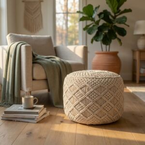Pouf decorativo TRIPOLI bianco