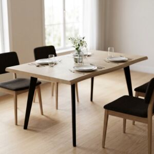 Tavolo DALBERT – bianco effetto legno 160 × 90