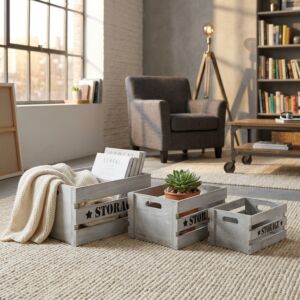 SET DI 3 CASSETTE IN LEGNO SÉLINE