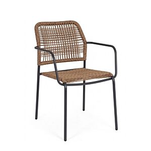 BIZZOTTO Sedia da giardino JABLE con braccioli – antracite