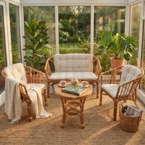 Set lounge da giardino TURKS 2P con cuscini – miele (MIEL)