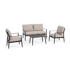 BIZZOTTO Set da giardino NEBULA con cuscini - antracite YK13