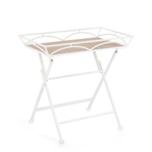 BIZZOTTO tavolino rettangolare GUENDA bianco 63 × 40 × 60 cm – pieghevole
