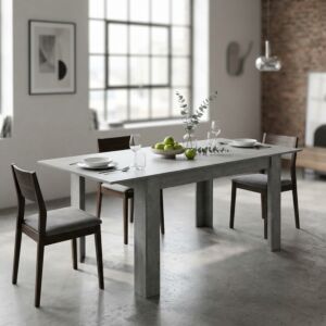 Tavolo allungabile EMMET grigio effetto cemento 140/190 × 90