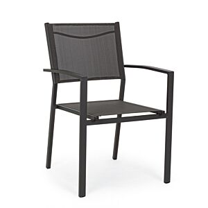 BIZZOTTO Sedia da giardino HILDE antracite LH32 con braccioli