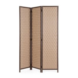 BIZZOTTO paravento  3 ante JORAH marrone naturale 135×180 cm