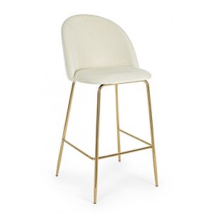 BIZZOTTO SGABELLO BAR CARRY VELLUTO BIANCO