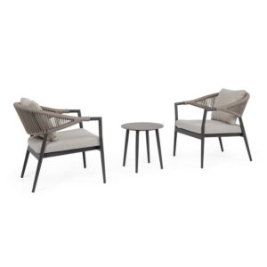 BIZZOTTO Set da giardino SET3 MILLOR ANTRACITE/KHAKI con cuscini