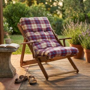 POLTRONA 3 POSIZIONI RELAX MIELE C/CUSCINO