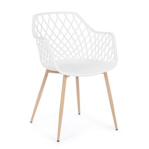 BIZZOTTO sedia da giardino con braccioli OPTIK bianca
