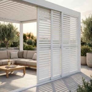 LATERALE SCORREVOLE CON LAMELLE PER LATO DA 4 M PERGOLA BIOCLIMATICA