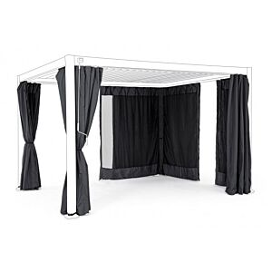 BIZZOTTO Set 4 teli laterali e zanzariere per pergola OCEAN 3x4 antracite