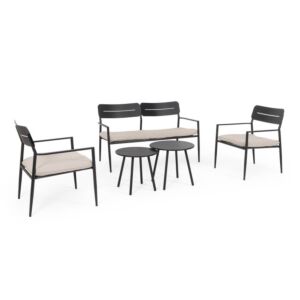 BIZZOTTO set da giardino GARGANO antracite con cuscini – set 5