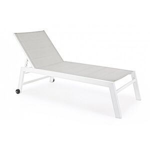 BIZZOTTO Lettino da giardino con ruote HILDE bianco cloud LD30