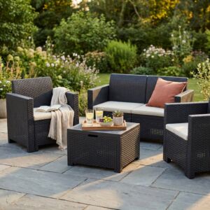 Salotto NEBRASKA 2 P con cuscini WI-806799-NERO