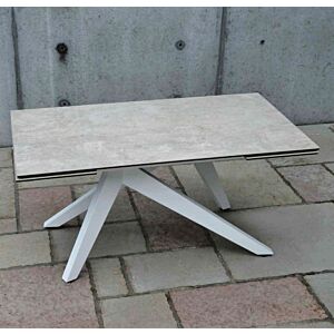 1 TAVOLO CERAMICA 90 X 160/200/240 STRUTTURA BIANCA PIANO GRIGIO