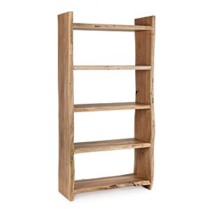 BIZZOTTO Libreria ENEAS in legno naturale con base in metallo
