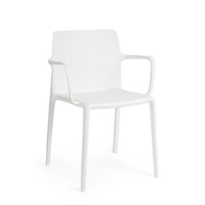 BIZZOTTO sedia da giardino CHLORIS bianco con braccioli – impilabile