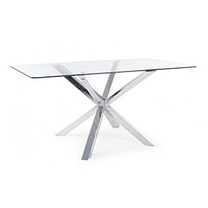 BIZZOTTO TAVOLO MAY RETT GAMBA ACCIAIO 160X90