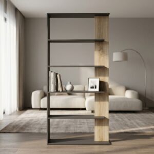 LIBRERIA ALISHA GRIGIA E NATURALE