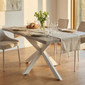 TAVOLO FLOYD NATURALE NODATO STRUTTURA BIANCA 160 X 90