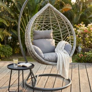 Dondolo PANAREA con cuscini - WI-806920-GREY