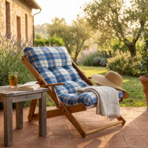 POLTRONA 3 POSIZIONI RELAX MIELE C/CUSCINO