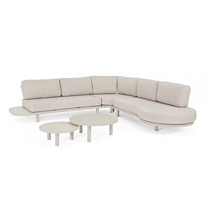 BIZZOTTO Set salotto angolare HERCULES MORNY – struttura in alluminio e cuscini beige