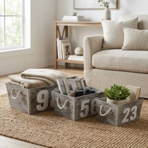 SET DI 3 CASSETTE IN LEGNO ZOE