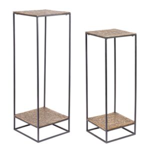 BIZZOTTO set 2 tavolini decorativi MYSORE oro alto