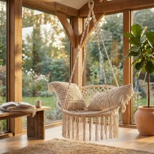 Amaca sospesa da giardino – SMARA beige - senza cuscini