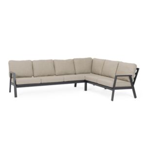BIZZOTTO salotto angolare da giardino ANGOL con cuscini flaminio antracite JX55