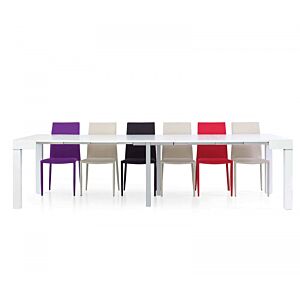 600 TAVOLO A CONSOLLE BIANCO FRASSINATO 90 X 50/100/150/200/250/300