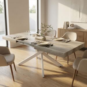 Tavolo allungabile DARREN naturale nodato 160/240 × 90