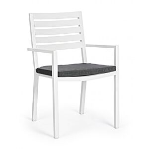 BIZZOTTO Sedia da giardino HELINA bianca con braccioli