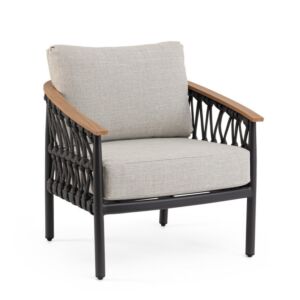 BIZZOTTO poltrona da giardino FENIX antracite YK13 con cuscini