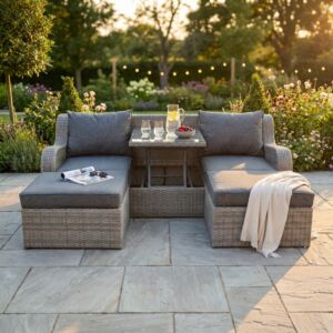 DIVANO CON 2 POUF PERU' C/CUSCINI WI-806879-GREY