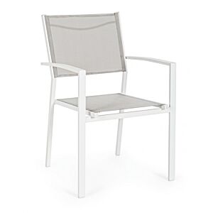 BIZZOTTO Sedia da giardino HILDE bianco/cloud LD30 con braccioli