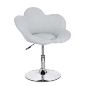 BIZZOTTO poltroncina girevole FLEUR grigio chiaro con base cromata