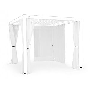 BIZZOTTO Set 4 teli laterali con zanzariere per pergola OCEAN 3x3 bianca