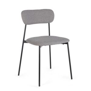 BIZZOTTO sedia imbottita INKA nero / grigio scuro