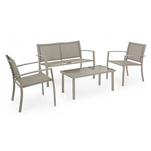 BIZZOTTO Salotto da giardino SET4 PEDRO tortora JA15