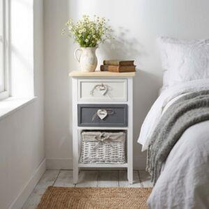Cassettiera con 3 elementi contenitori ANDRES grigio/bianco